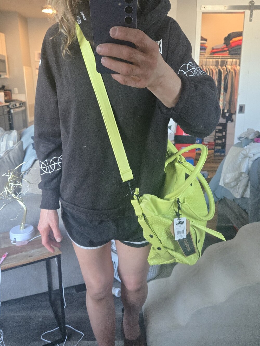 Vans Large Neon Yellow Women's Shoulder/Totes Bag Nwt - Picture 6 of 10